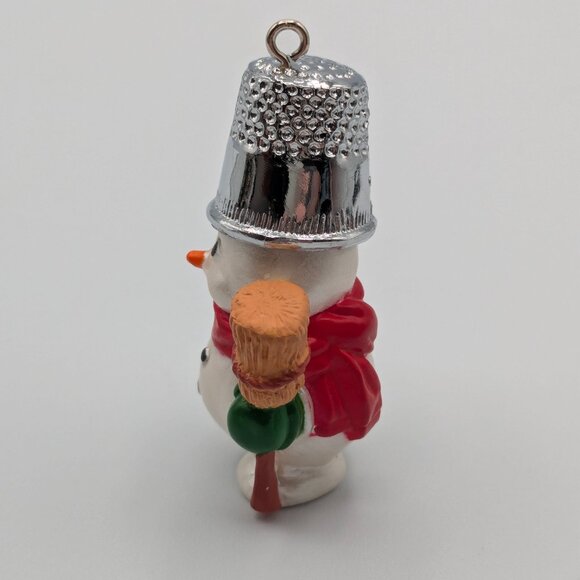 Hallmark Keepsake Thimble Snowman 1988, 11th in Thimble Series, Vintage Ornament - Picture 5 of 10